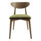 Natural Dining Chair with green upholstery, new modern design vintage style
