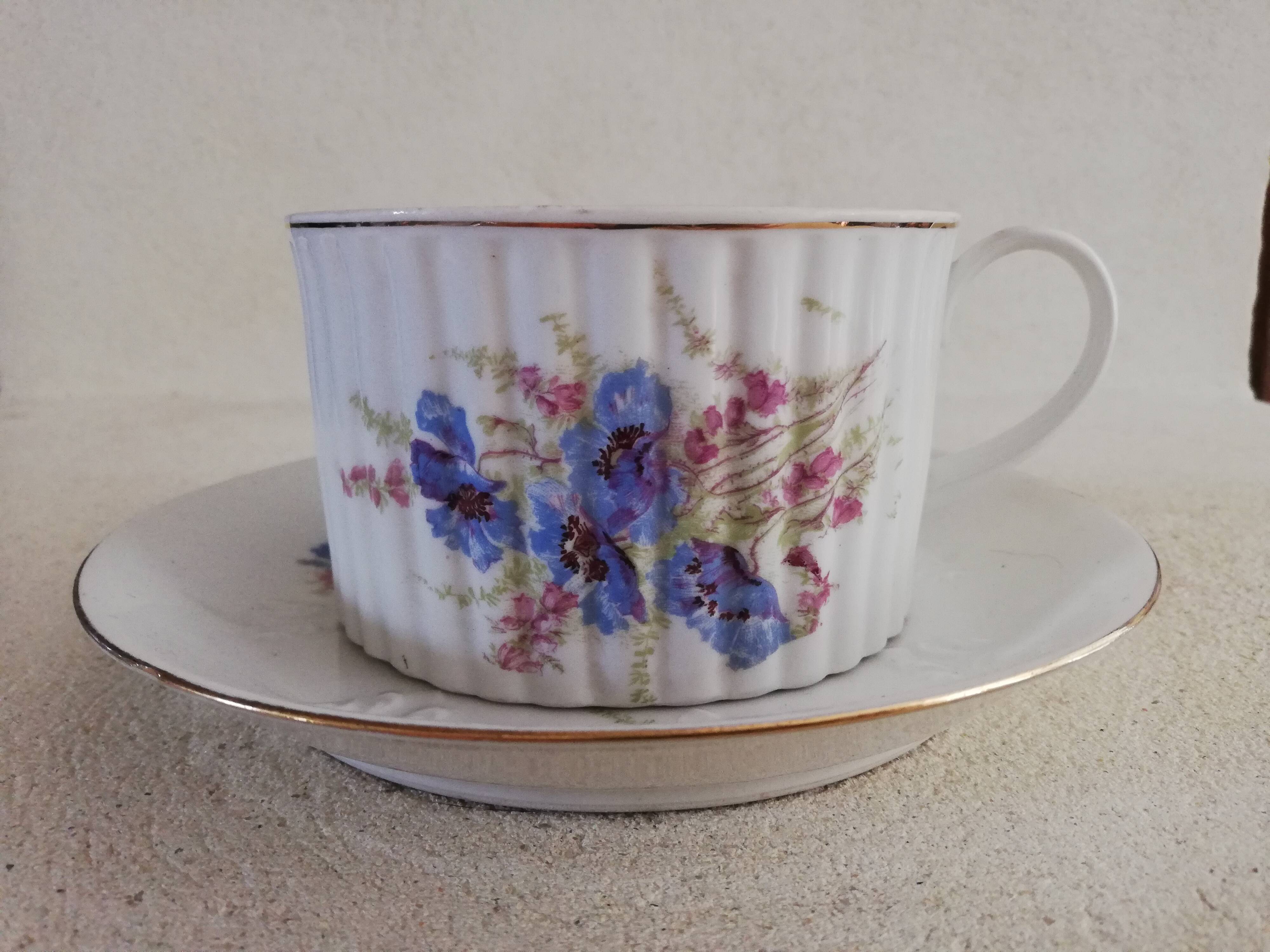 Limoges porcelain chocolate cup and saucer