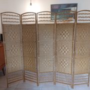 paravent osier, rotin, 5 panneaux