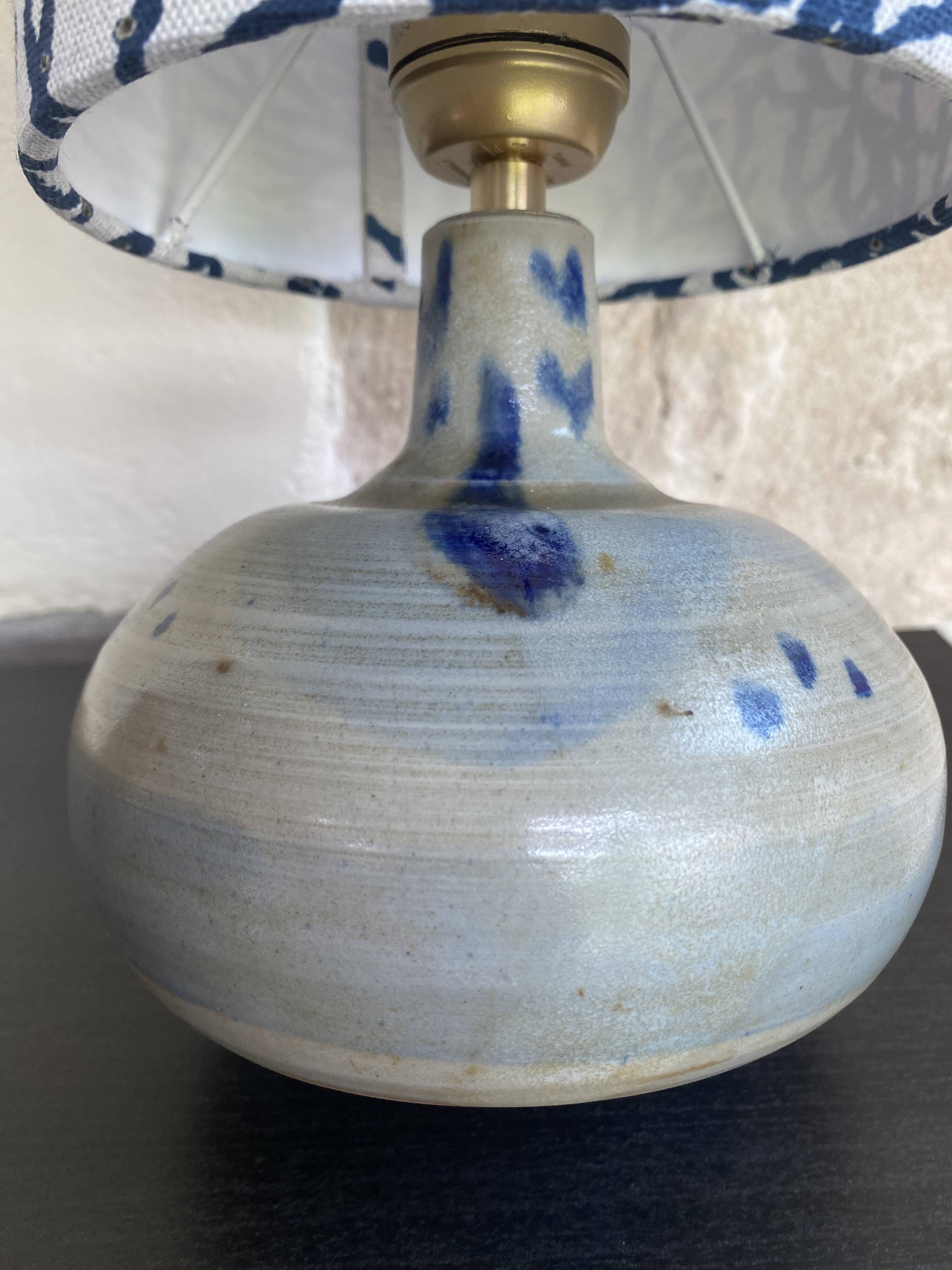 Vintage glazed stoneware lamp