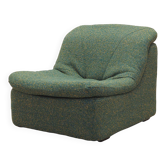 Fauteuil vert, design italien, années 1970, fabriqué en Italie