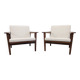Pair of Scandinavian style armchairs in teak, France circa 1950.