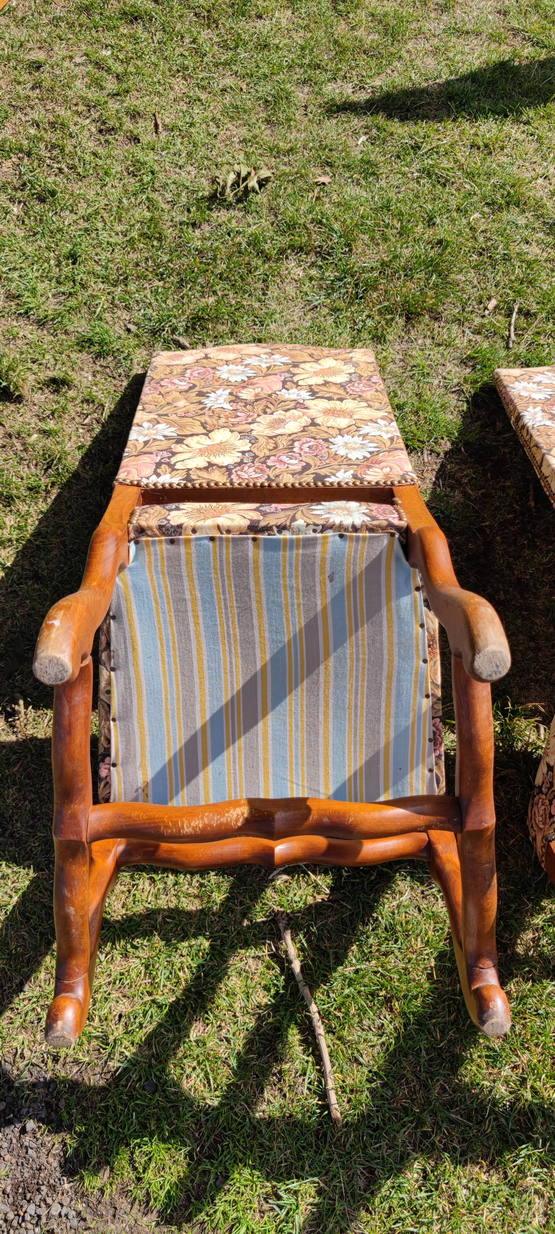 6 Louis XIV chairs in beech