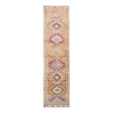 3x12 Pale Orange & Pink Vintage Wool Runner Rug, 86x352Cm