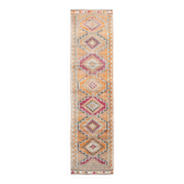 3x12 Pale Orange & Pink Vintage Wool Runner Rug, 86x352Cm