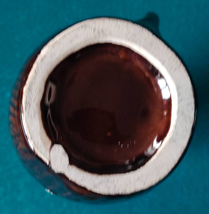 Vintage smooth enamelled ceramic pitcher / carafe from Vallauris – Bi-decor.