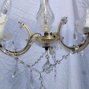 4 vintage crystal chandelier pendants