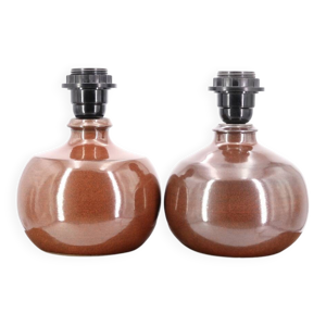 Paire de lampes marron