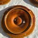 Set of 12 oyster or shell plates in glazed brown ceramic D