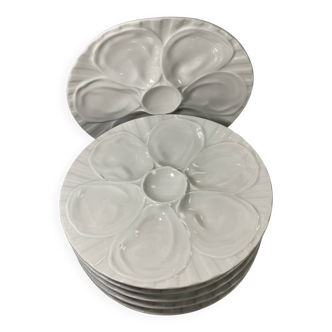 Lot de 6 Assiettes à Huîtres Pillivuyt