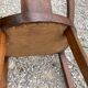 Set of 4 art deco gondola chairs in solid oak wood with skai leather