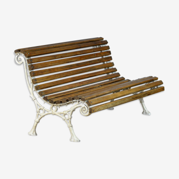 Banc de jardin en fonte et pin, années 1920