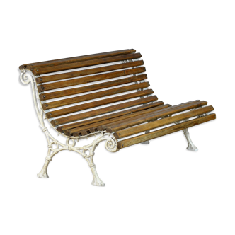 Cast iron and pine garden bench, 1920