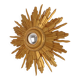 Vintage Wooden Sunburst Convex Mirror, Gold, 46cm