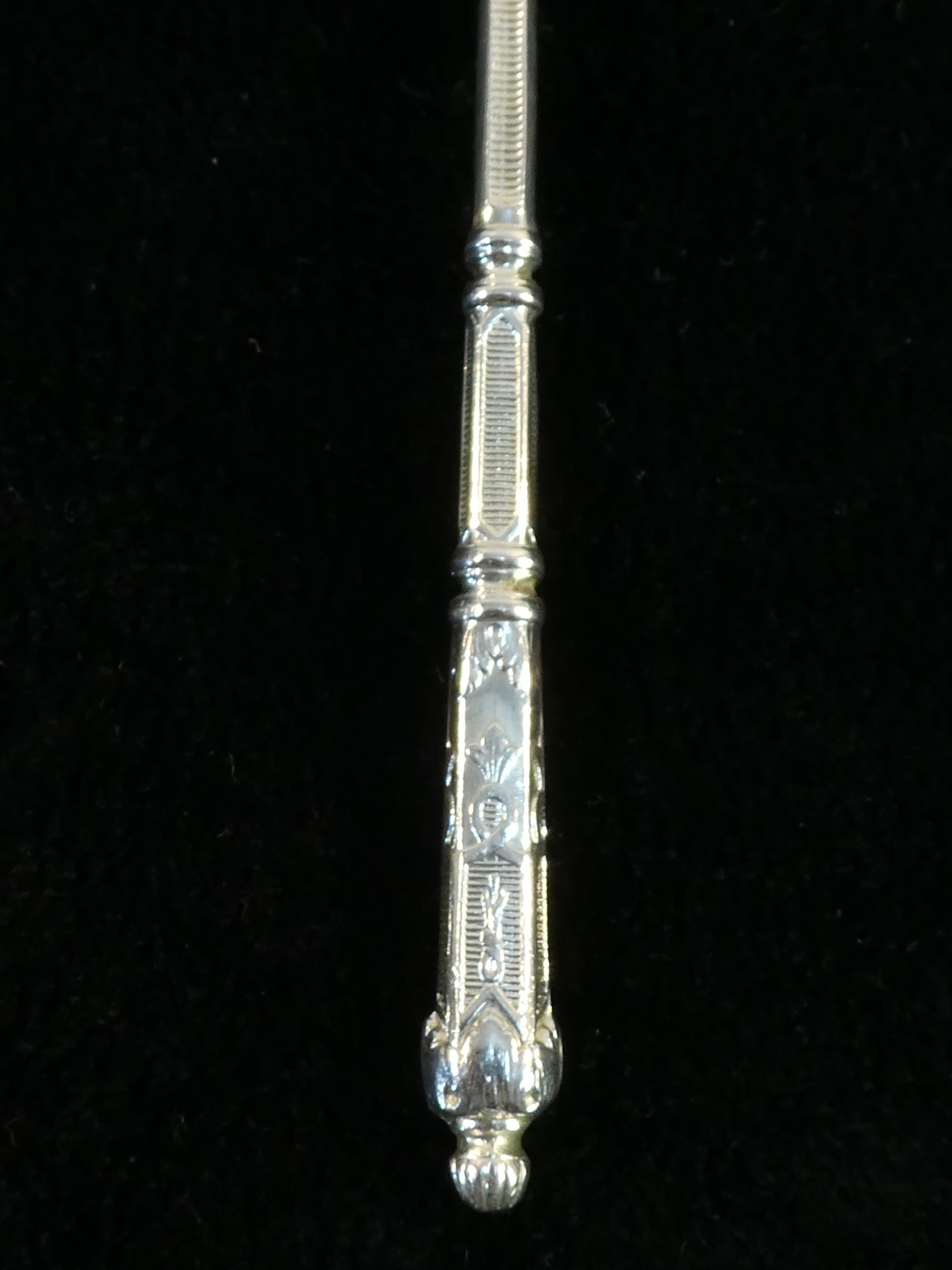 12 SFAM cake forks in silver metal Russian handle