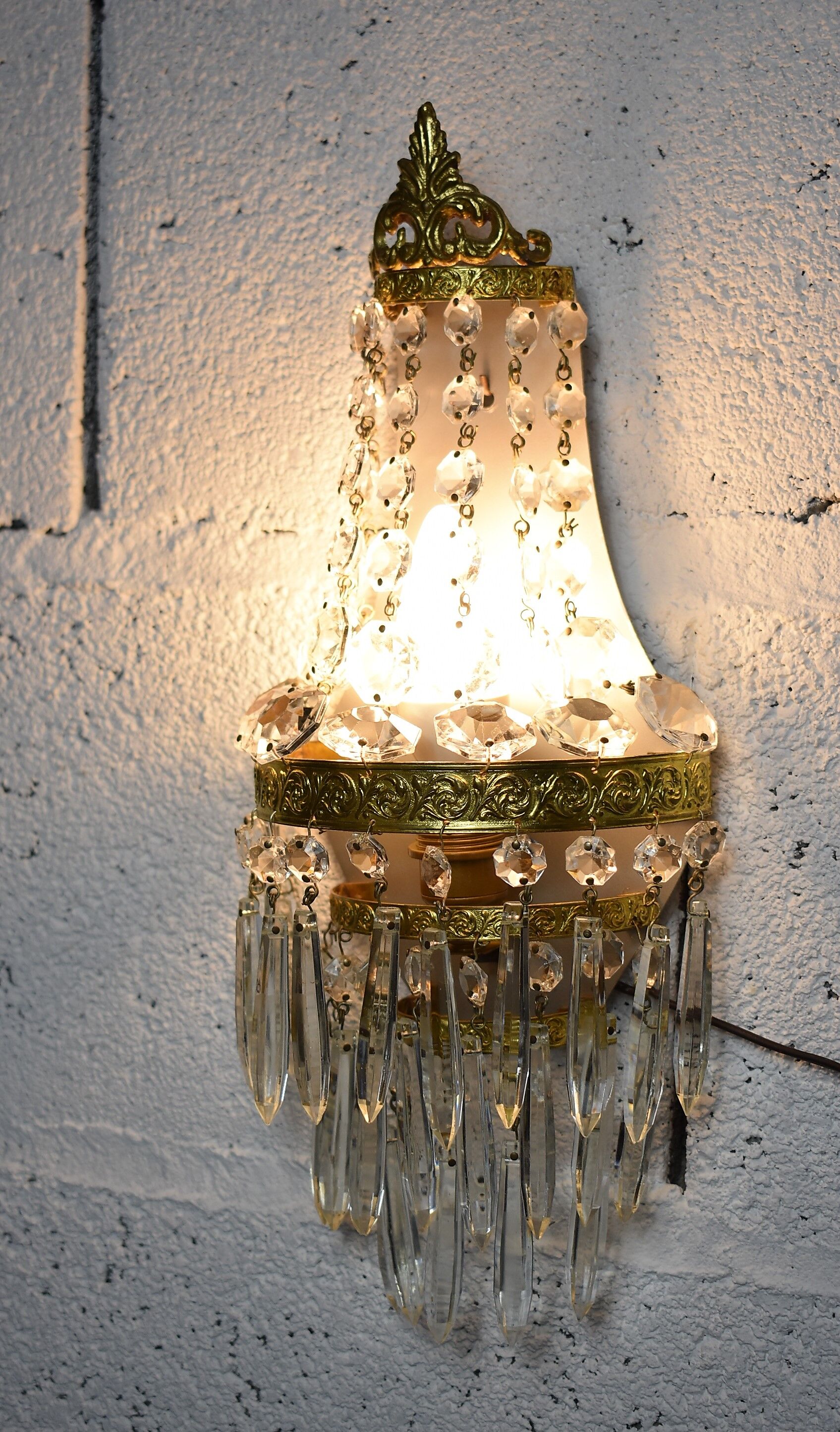 Pair of vintage stamps lamps