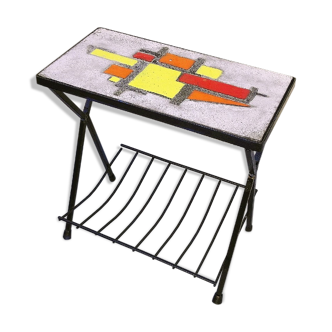 End of sofa abstract ceramic side table