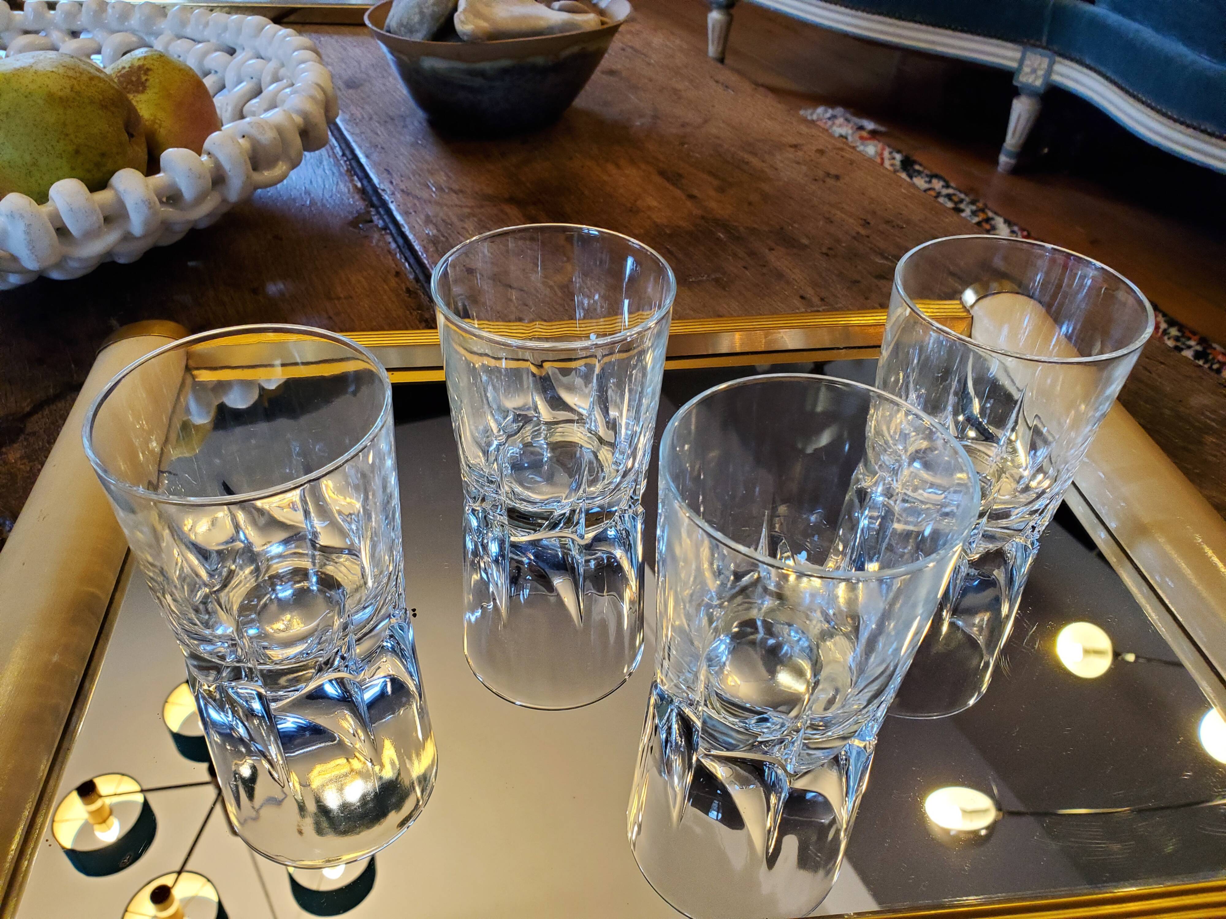 4 70's whiskey glasses