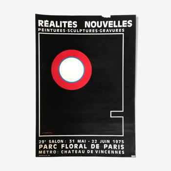 Affiche d'exposition originale de Jean LEPPIEN pour le 29e Salon des Réalités nouvelles, 1975