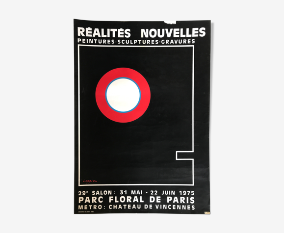Affiche d'exposition originale de Jean LEPPIEN pour le 29e Salon des Réalités nouvelles, 1975