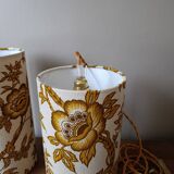 Vintage 1960s floral fabric portable lamp
