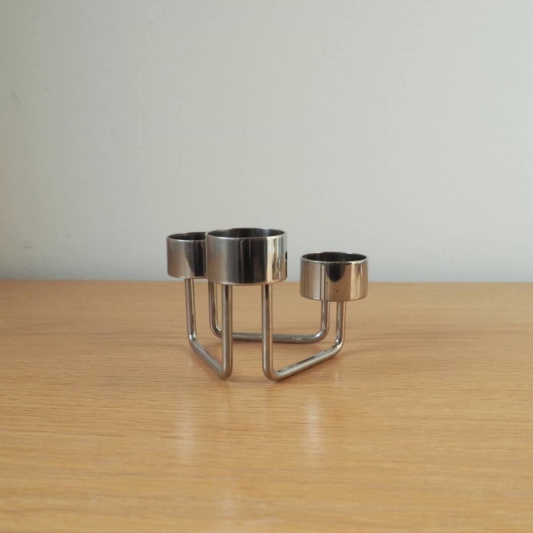 Danish Design - Handmade Steel Tommy Larsen Candle Holders - Design of Denmark, 1970s 1980s
