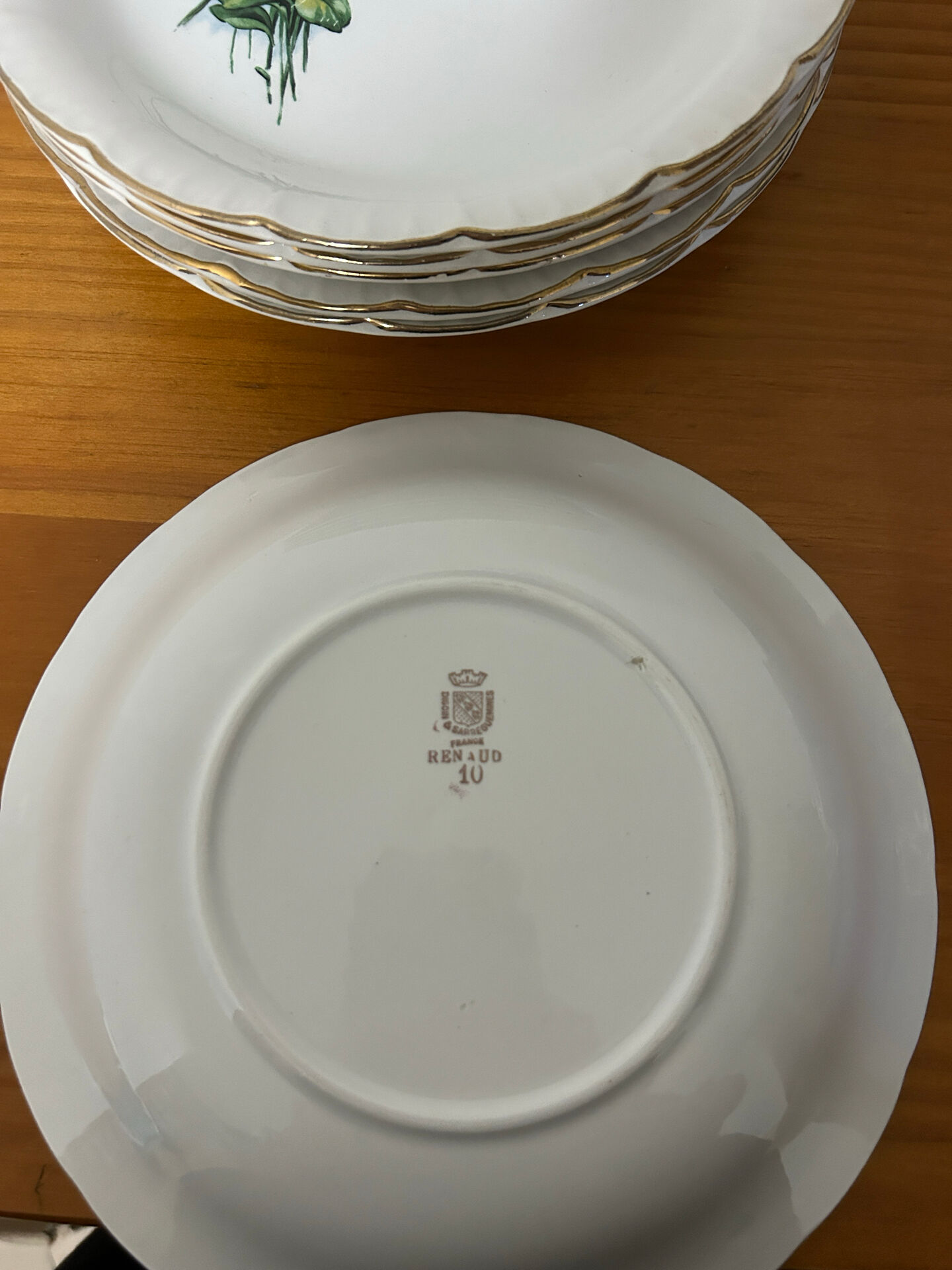 Set of 6 Antique Deep Plates Digoin & Sarreguemines - Model R