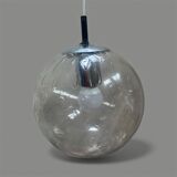 Raak Amsterdam pendant light in clear bubbled glass, 1970s