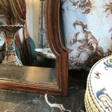18th century mahogany hairdresser mirror 59x50cm