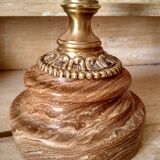 Old large onyx marble stone lamp foot