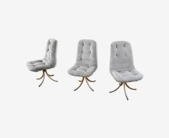 3 rotating vintage armchairs