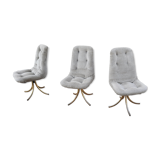 3 rotating vintage armchairs