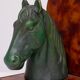 Ceramic and Leather Horses head bookends 1970s