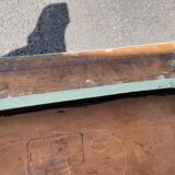 Patinated green baluster table