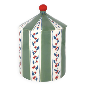 Green earthenware box