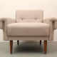 1950s polstery armchair beige, completely restored