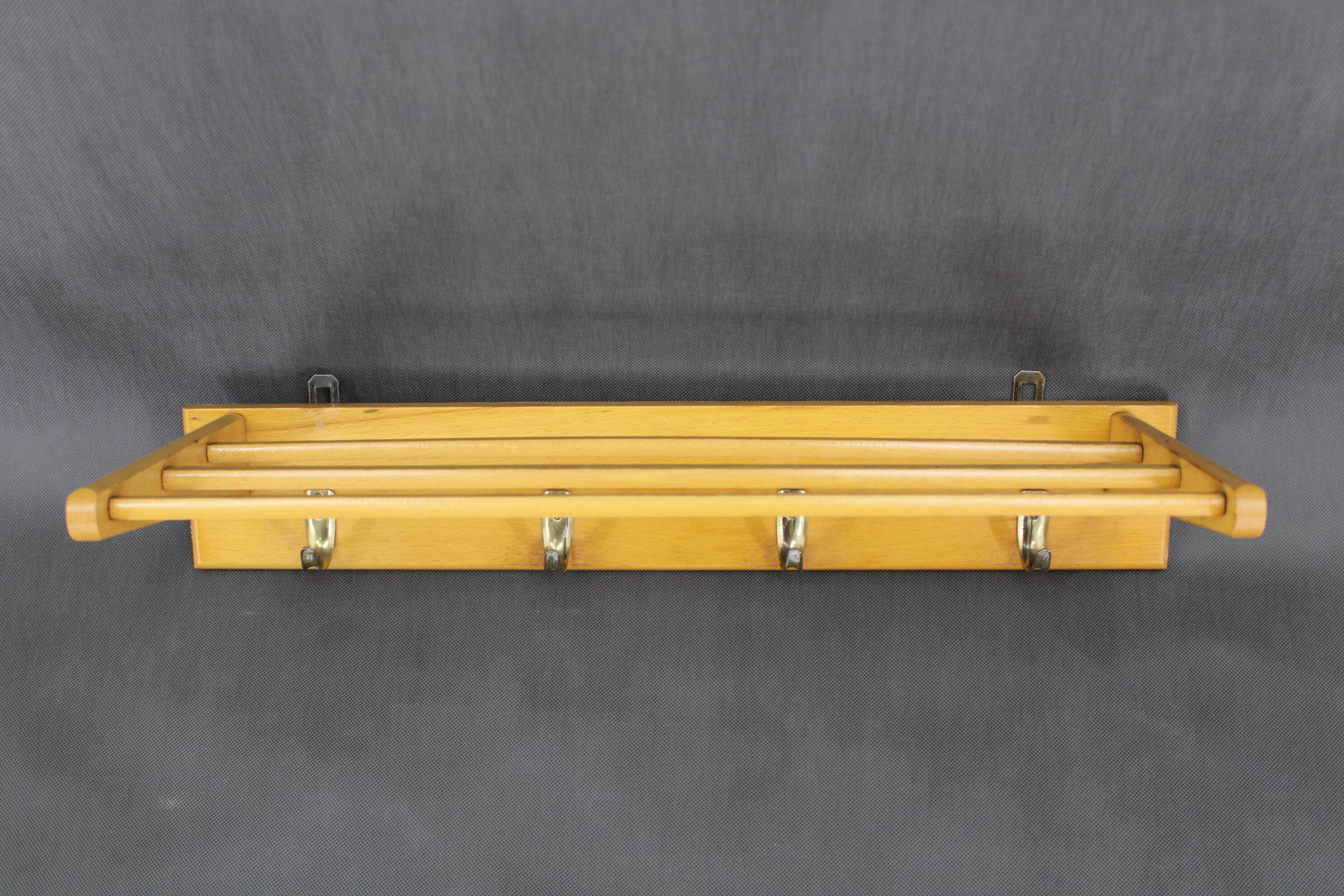 1960s Pair of Mid-century Wooden Wall Hangers, Czechoslovakia