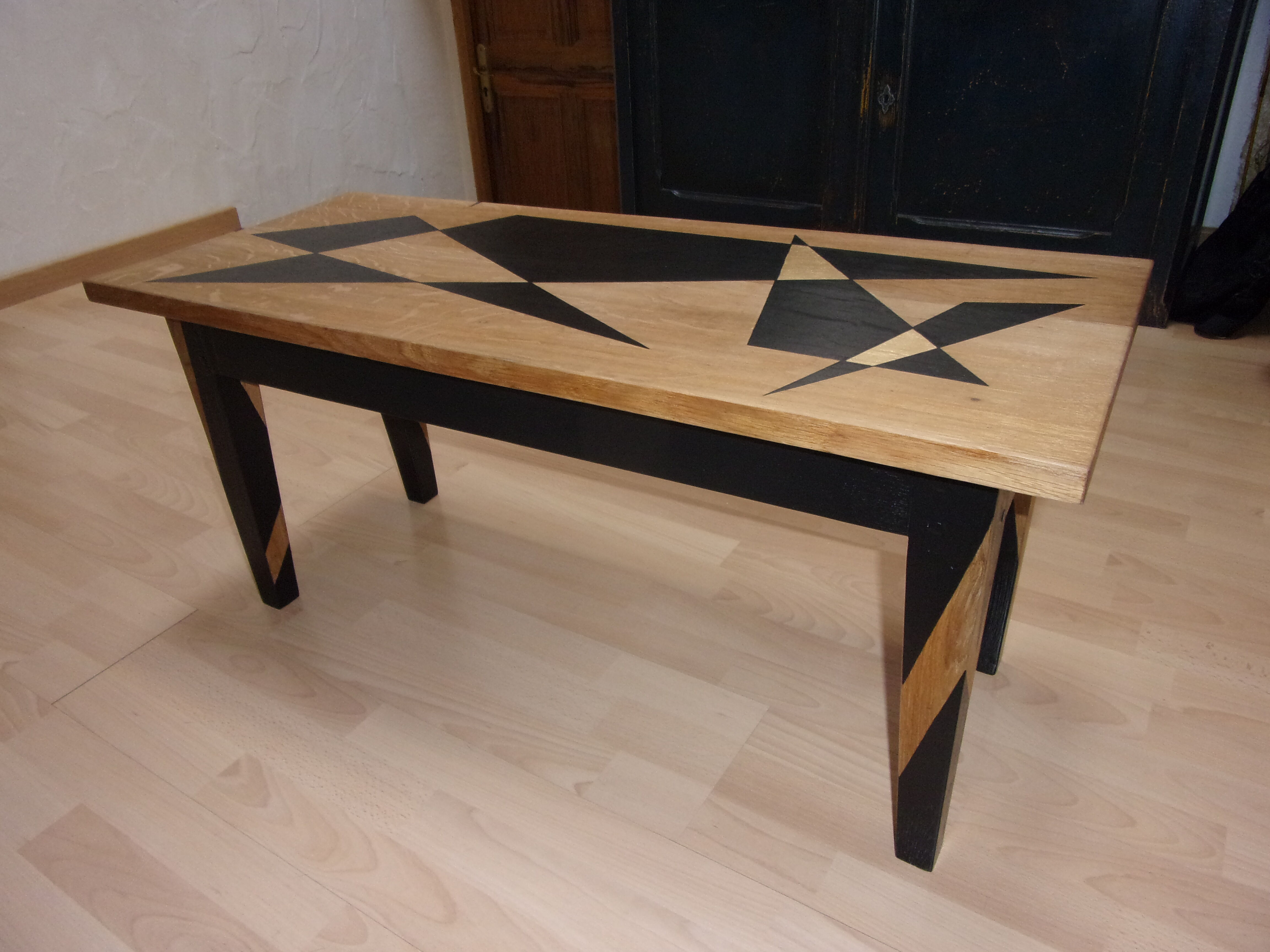 Light solid oak coffee table