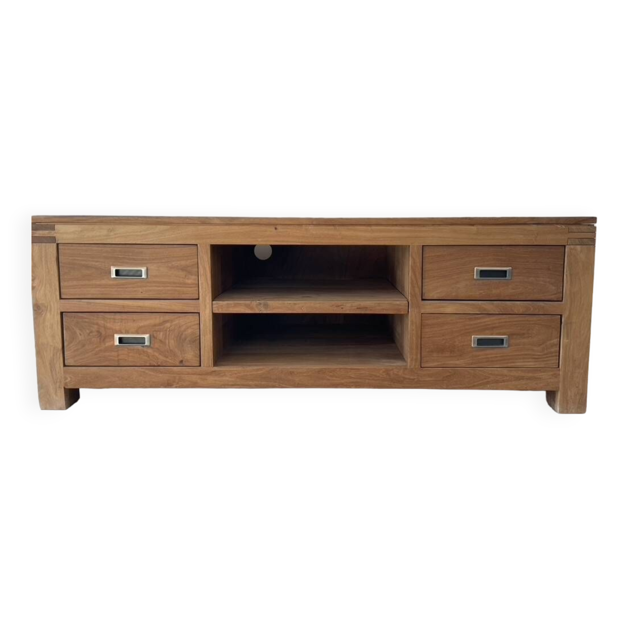 Meuible tv sheesham batamba solid wood 50 x 140 x 50 cm with 4 drawers - 2 niches