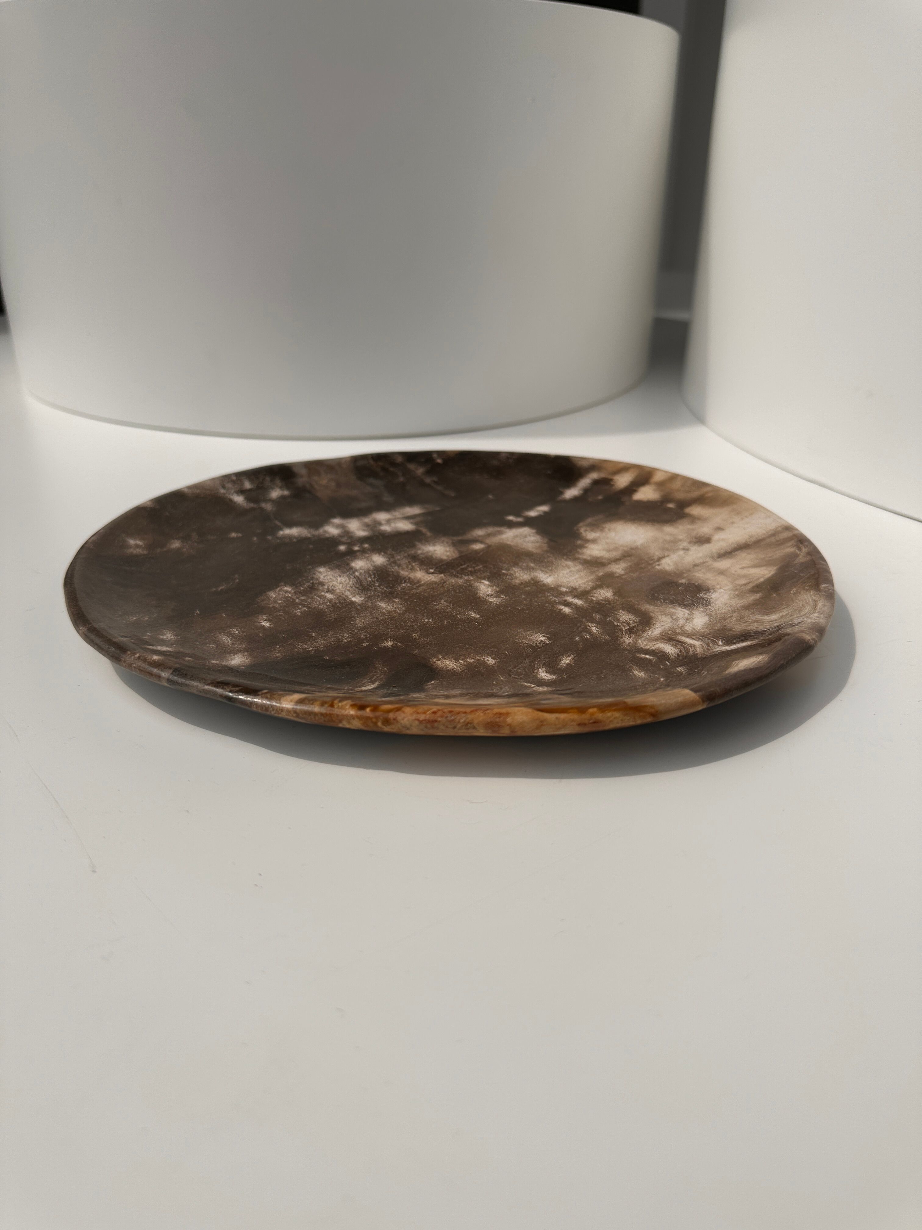 Dish in petrified wood