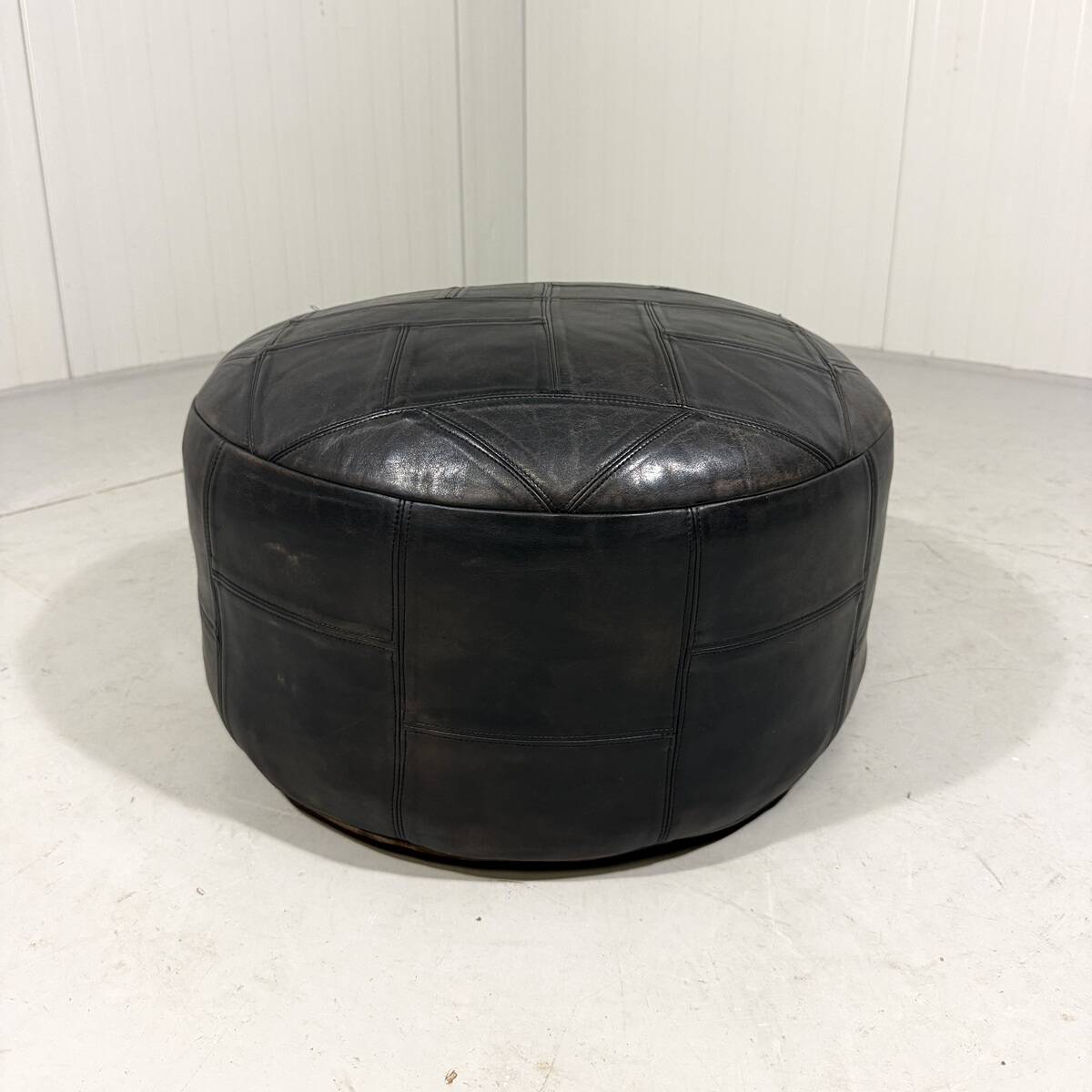 De Sede brown patchwork leather pouf 1970’s