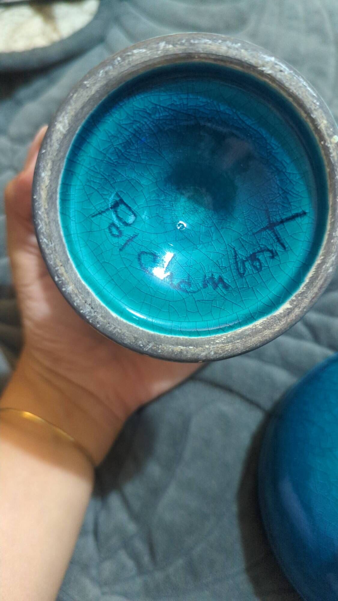 Ceramic bonbonnière signed Pol Chambost