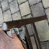 Leather safari stool, 1960s