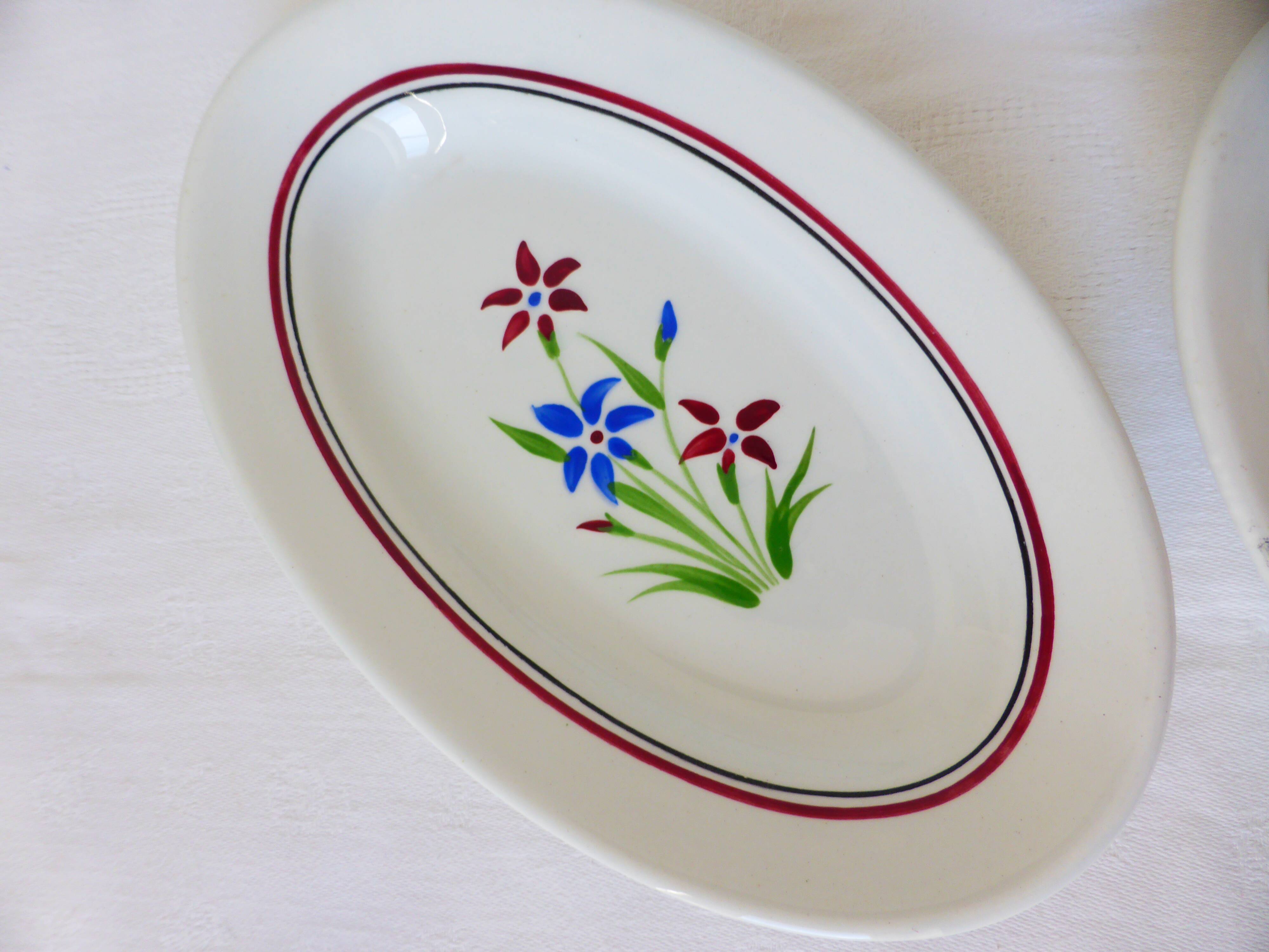 2 vintage Salins Lily model relish dishes 2106214