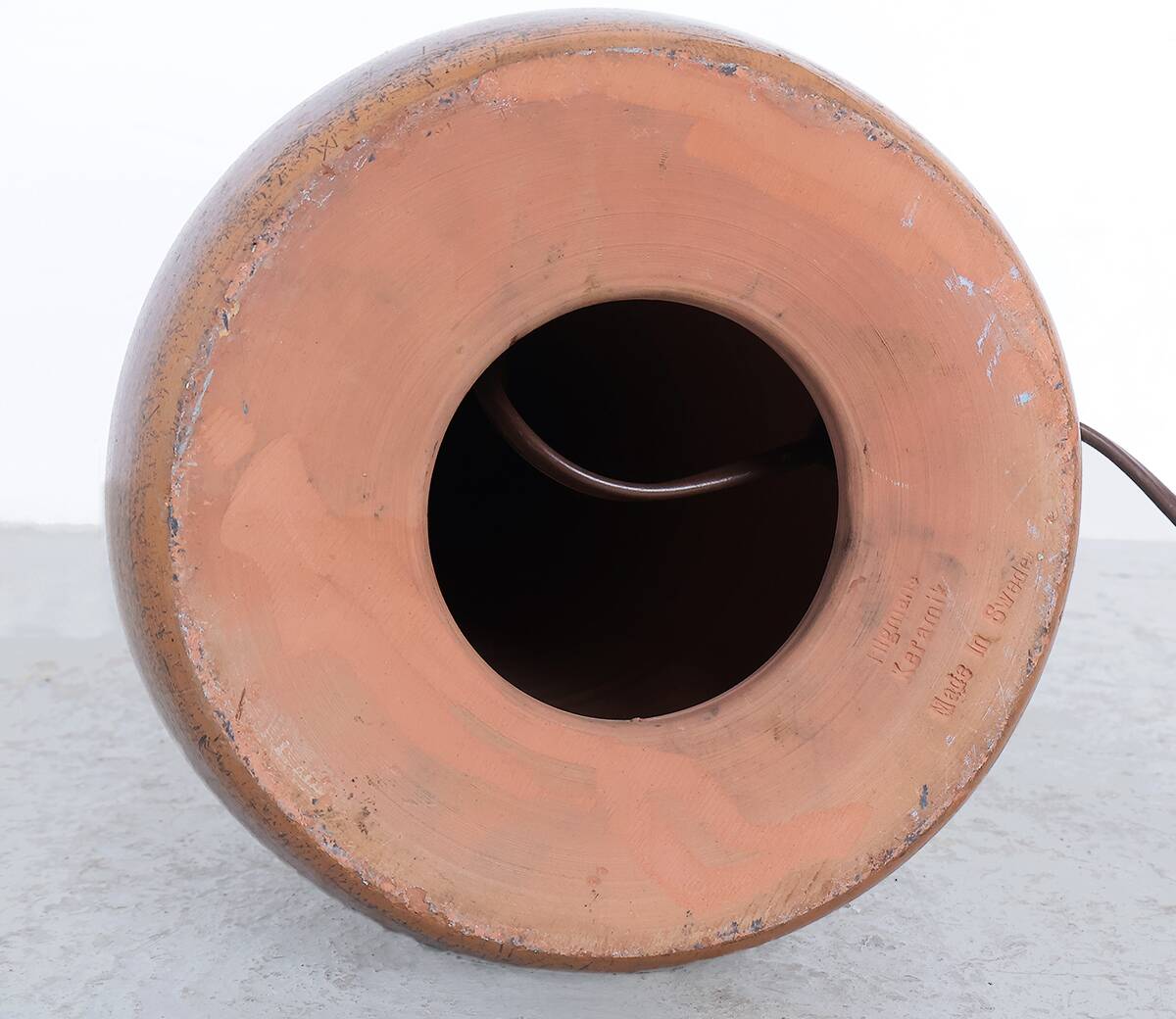 Big ceramic floor lamp by M. Zawadzki for Tilgmans Sweden