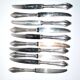 Series of 10 modernist dessert knives in silver metal RENEKA 1950