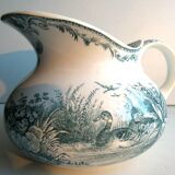 Toilet pitcher "chubby" in grey-blue, Les Canards de Sarreguemines