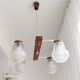 Vintage 60s rustic 4-light  wooden chandelier