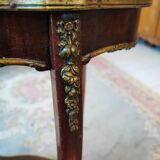 Louis xv louis xvi transitional style pedestal table in walnut marquetry