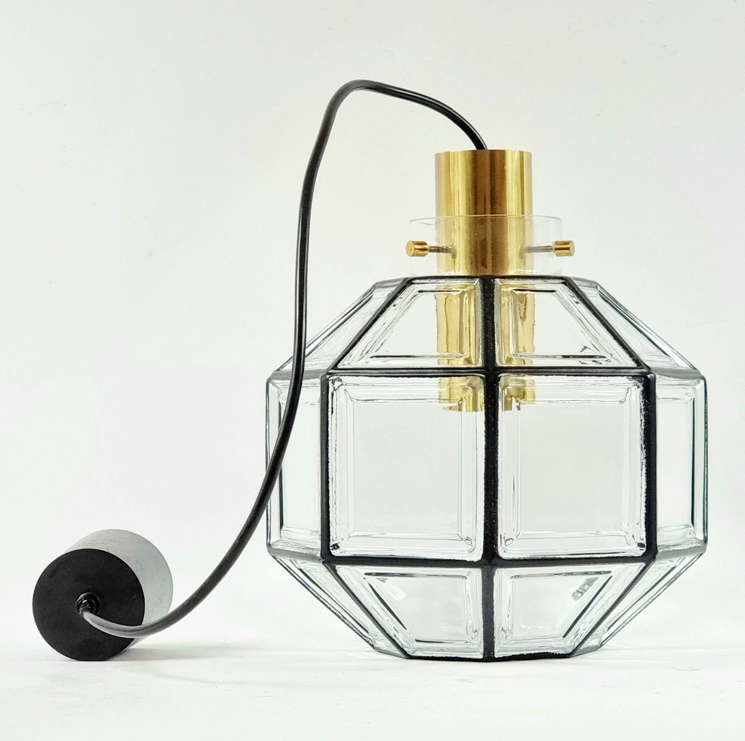 Mid-Century Glass Ceiling Light from Limburg, Germany, 1960s